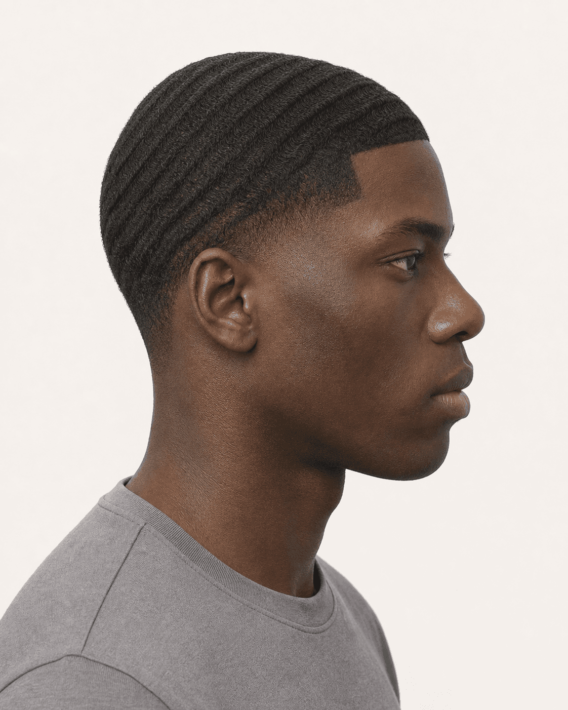 Annotated side construction map for 360 Waves with Low Taper. Side profile of 360 waves showing the wave flow and low temple taper